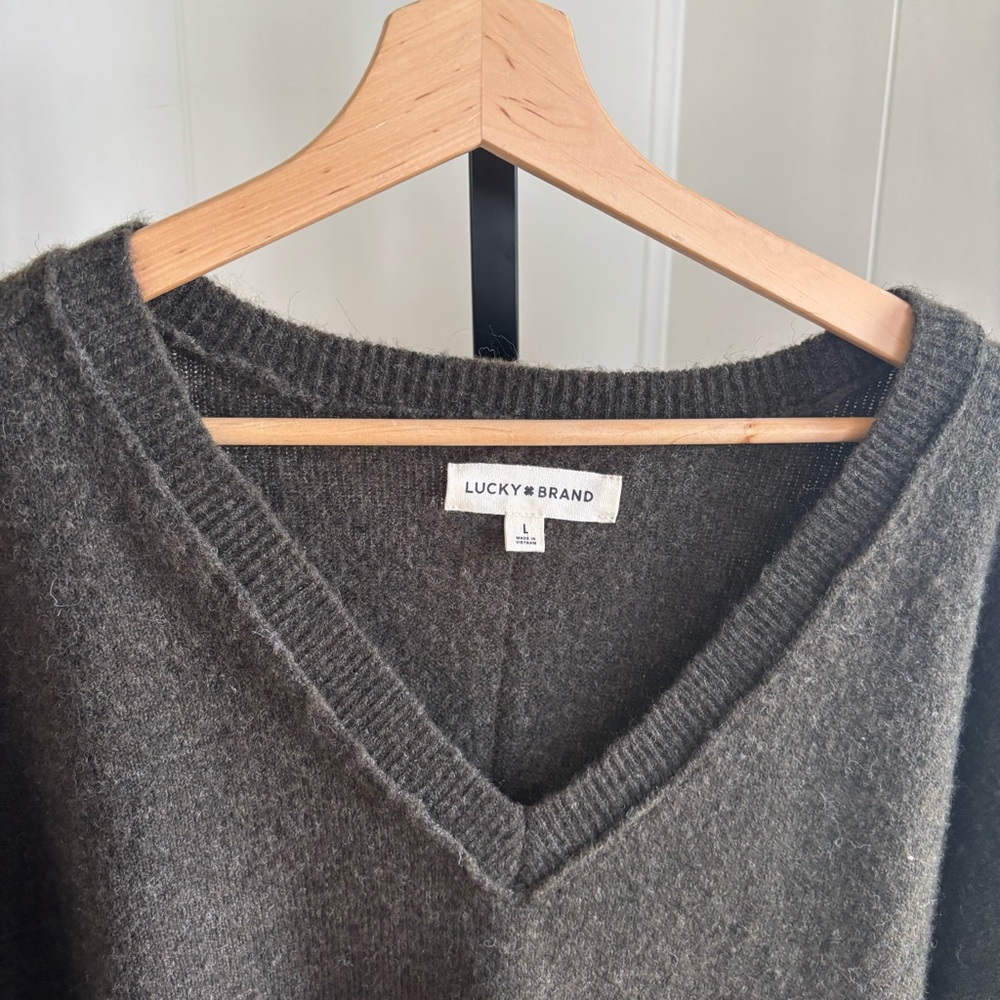 Lucky Brand Dark Gray V-Neck Sweater